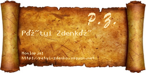 Pétyi Zdenkó névjegykártya